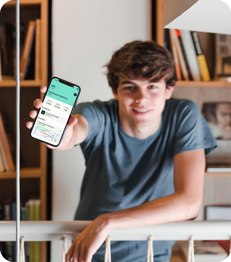 Student showing JobMate app
